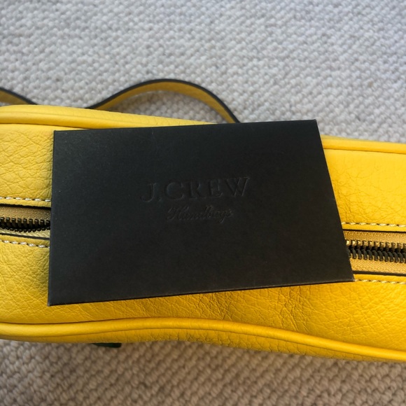J Crew NWT 100% leather crossbody bag yellow - Picture 9 of 12